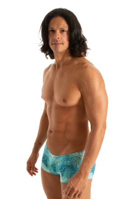 mens swimwear extreme low square cut swimsuit boxer trunks by skinz swimwear in Super ThinSKINZ Cascade