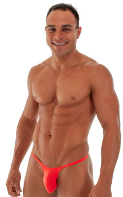 most popular mens sexy micro string bikini swimsuit by skinz swimwear in Blazing Orange