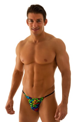 mens super low brazilian bikini in tan through technicolor skinz man swimsuit
