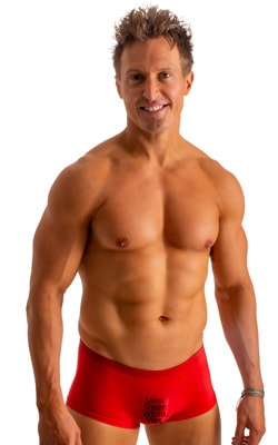Extreme Low Square Cut Swim Trunks in Super ThinSKINZ Candy 1