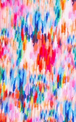 water color strokes random pink red blue green white print for swimwear in stretch nylon lycra