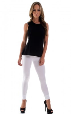 Womens Super Low Rise Leggings in Optic White, Front View