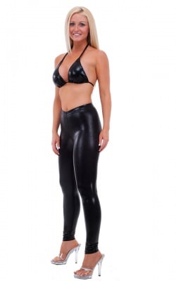 Womens Shaped Triangle Swimtop in Mystique Black, Front View