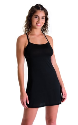 womens sleeveless flare dress sexy swimsuit beach tiki bar cover up in sheer black