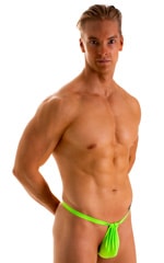 4-Way Adjustable Bikini-Tanga-Micro in Neon Lime, Front Alternative