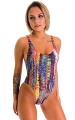Baywatch One Piece Swimsuit in Tan Through Frequency, Front Alternative