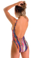 Baywatch One Piece Swimsuit in Tan Through Frequency, Rear View