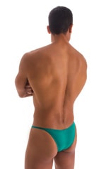 Stuffit Pouch Half Back Tanning Swimsuit in Deep Jade, Rear View