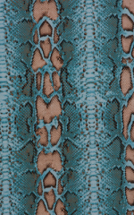 Fitted Pouch - Boxer - Swim Trunks in Aqua Python Fabric