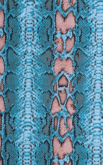 Square Cut Seamless Swim Trunks in Super ThinSKINZ Aqua Snakeskin Fabric