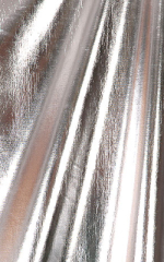 Swim Skin Rash Guard in Chrome Metallic Silver Fabric