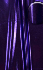 Cheeky Scrunchie Banded Side Tie Bikini Bottom in Metallic Mystique Kelly-Kelly and Eggplant-Purple Fabric