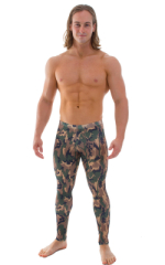 Mens Leggings Tights in Camo, Front View