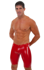 Competition Swim-Dive Jammers in Gloss Red Vinyl 1
