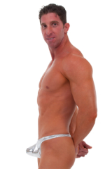 Pouch Enhanced Pistol Pete Thong in Liquid Silver (PRO Lining) 4