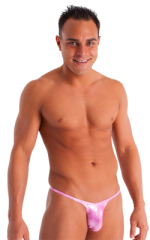 Sunseeker Micro Pouch Half Back Bikini in Metallic Mystique Bubblegum Pink, Front View