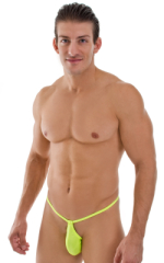 Teardrop G String Swim Suit in Chartreuse (Neon Yellow), Front View