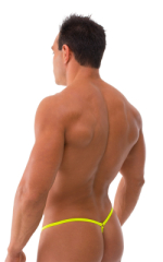 Stuffit Pouch G String Swimsuit in Chartreuse, Rear View