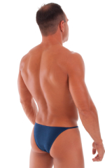 Skinny Side Half Back Swim Suit in Semi Sheer ThinSKINZ Navy Blue 3