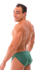 Swimsuit Cover Up Split Running Shorts in Hunter Green, Rear View