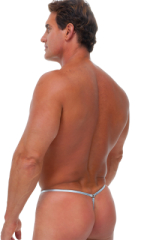 Large Pouch Adjustable G String Thong Swimsuit, Rear View