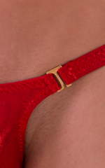 Quick Release Thong - Bravura Pouch in Metallic Mystique Volcano Red 4