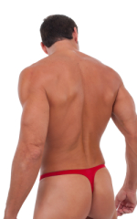 Swimsuit Thong in Semi Sheer ThinSkinz Red, Rear View
