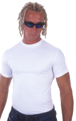 Lycra Tee in Optic White, Front View
