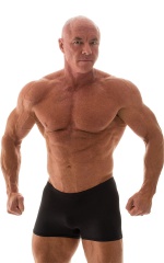 Posing NPC-IFBB Physique Classic Short in Black, Front View