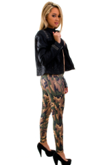 High Waisted Leggings in Camo, Rear View