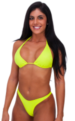 Womens Shaped Triangle Swimtop in Chartreuse, Front View