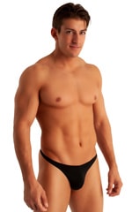 T Back Thong Swimsuit in ThinSkinz Black, Front View