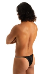 Sunseeker Micro Pouch Half Back Bikini in Wet Look Black Tricot nylon/lycra, Rear View
