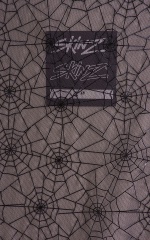 Zipper Front High Cut One Piece Thong in Semi Sheer Black Spiderweb Mesh Fabric