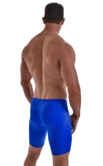 Swim-Dive Competition Watersports Shorts in Wet Look Royal Blue, Rear View