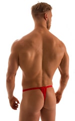 4-Way Adjustable Bikini-Tanga-Micro in Wet Look Red, Rear View
