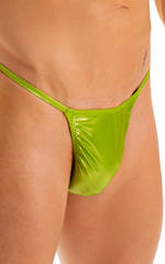Smooth Pouch Skinny Sides Swim Thong in Ice Karma Lemon-Lime, Front Alternative
