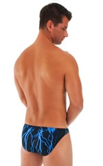 Bikini-Brief Swimsuit in Lazer Blue Lightning, Rear View