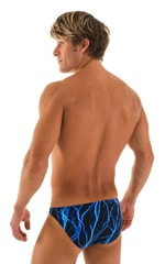 Bikini-Brief Swimsuit in Lazer Blue Lightning, Rear Alternative