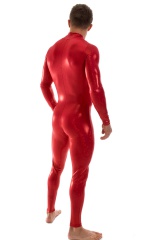 Full Bodysuit Suit for men in Red Holographic Shattered Glass, Rear View