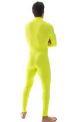 Full Bodysuit Suit for men in Chartreuse, Rear View