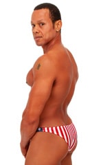 Exotic Dancer - Pouch Enhanced - Pistol Bikini in Stars and Stripes, Rear View