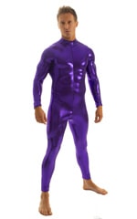 Full Bodysuit Zentai Lycra Spandex Suit for men in Mystique Eggplant Purple, Front View