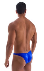 Posing Suit - Fitted Pouch - Puckered Back in Wet Look Royal Blue, Rear View