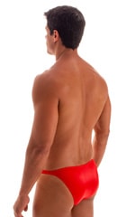 Mens Classic Brazilian Bikini Swimsuit in Wet Look red, Rear View
