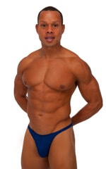 Posing Suit - Competition Bikini Cut in Navy Blue, Front View