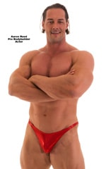 Posing Suit - Competition Bikini Cut in Metallic Volcano Red, Front View