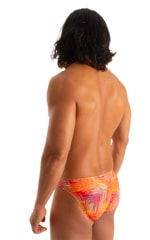 Bikini Brief Swimsuit in Tan Through Orange Jungle 2