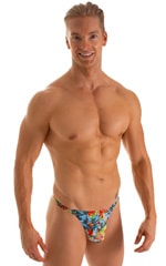 T Back Thong Swimsuit in Super ThinSKINZ Honolulu, Front View