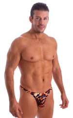T Back Thong Swimsuit in Super ThinSKINZ Wild Tiger 3